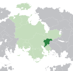 Location of  Vrtgora  (dark green) – in Anterra  (green & grey) – in Central Artemia  (green)