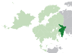 Location of  Marressaly  (dark green) – in Anterra  (green & grey) – in Western Artemia  (green)