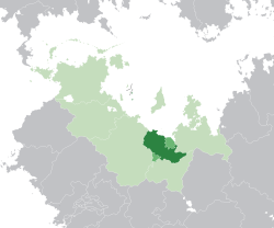 Location of  Nasiria  (dark green) – in Anterra  (light green & grey) – in North Kesh  (light green)