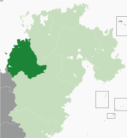 Location of  Alva  (dark green) – in Anterra  (green & grey) – in East Kesh  (green)