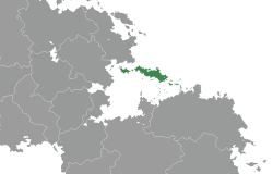 Location of  Theyka  (dark green) in Anterra  (grey)