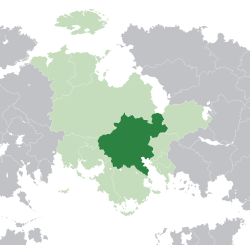 Location of  Samotkhe  (dark green) – in Anterra  (green & grey) – in Central Artemia  (green)