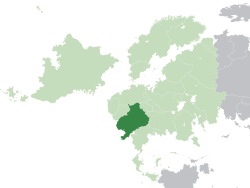Location of  Goetia  (dark green) – in Anterra  (green & grey) – in Western Artemia  (green)